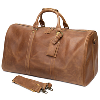 Sac de voyage en cuir véritable Crazy Horse personnalisé avec compartiment à chaussures, sac de week-end pour homme, sac de voyage en cuir pour homme