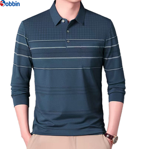 Camisetas Polo de Negocios para Hombre, Nuevo Estilo, Ropa de Exterior, Camiseta Polo a Rayas de Manga Larga para Hombre, Ropa Casual de Punto - Product Image 1