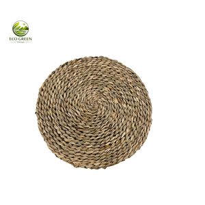 Set de table tressé en jacinthe d'eau, écologique, non toxique, réutilisable, fait main, classique, pour table à manger, décoration naturelle pour la maison - Product Image 3