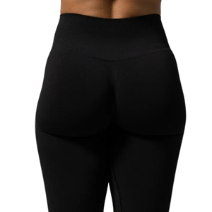 Pantalon évasé taille mi-haute noir pour femme, extensible, pour le sport, le fitness, le yoga, l'entraînement, tenue de sport confortable - Product Image 5