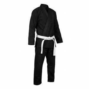 Kimono de lutte noir pour homme, coupe classique, 100% coton, durable, 220g, antibactérien, extensible, taille adulte - Product Image 3