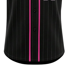 Vente en gros de nouveaux maillots de baseball personnalisés sublimés, à rayures, col en V, fermeture à boutons, unisexe, adulte, coupe régulière, respirant - Product Image 2