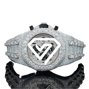 Montre chronographe à l'allure diamantée, avec moissanite, 41 mm, automatique, mécanique, luxe, moissanite couleur D VVS, montre pour homme - Product Image 5