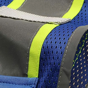 Hi Vis Reflective Safety Vest Blue with Pockets <b>for</b> Construction Workwear Unisex Polyester <b>Material</b> Made industrial Safety Vest - Product Image 4