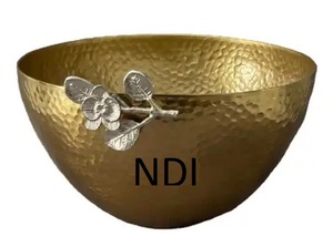 Unique Design Modern Luxury Eco-Friendly Dinner Table Decor Accessories Gold Plated Fruit Server Customized Brass <b>Metal</b> <b>Bowl</b> - Product Image 2