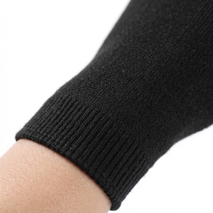 Unisex Black Fingerless Gloves Stretch Knit <b>Wrist</b> <b>Warmers</b> Outdoor Cycling Fitness Training Gloves for Men Women Sports Daily Use - Product Image 4
