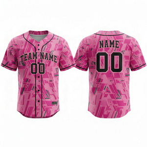 High-Performance Breathable Polyester Sportswear Custom Heat-Transfer Printed <b>Baseball</b> Uniform Adults Plus Size Front OEM - Product Image 3