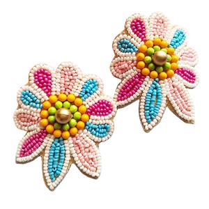 Pendientes de aro personalizados con bordado chic y cuentas de semillas para bodas, fiestas, mariposas festivas, accesorios de joyería de moda étnica. - Product Image 4