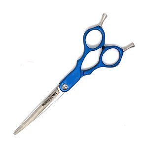 6-Inch Blue Curve <b>Dog</b> Grooming <b>Scissors</b> Professional Pet Hair Cutting Shears with Ergonomic Handle Blunt Safety Tips - Product Image 1