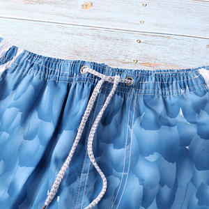 Short de bain pour homme à imprimé floral bleu, séchage rapide, taille élastique, décontracté, avec poches, longueur Bermuda, short de plage - Product Image 3