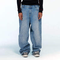 Oferta Caliente: Jeans Vaqueros Anchos Personalizados con Diamantes de Imitación, 100% Algodón, Ecológicos, Moda Urbana, Modelo Casual de Cintura Media