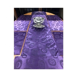Floral Jacquard Embroidered Golden Lace Border <b>Dining</b> <b>Table</b> Mat Home Heat Insulation Kitchen Decoration for Wedding Occasions - Product Image 4
