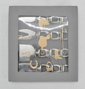 Cuillères, fourchettes et couteaux en acier inoxydable, 5 pièces, ensemble de couverts de luxe avec manche style étrier de cheval, sans danger pour les aliments. - Product Image 4