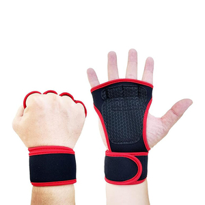 Gants de sport unisexe à demi-doigts violets avec support de poignet, respirants, en nylon/polyester/rayonne, robustes, antidérapants, pour la musculation, avec fermeture auto-agrippante - Product Image 4