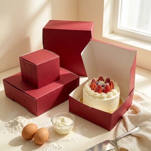 Custom Design High-End Recycled Materials Logo Printing Cake Boxes Food-Grade Cookie Bread Pastry Donut Macarons Bakery - Product Image 1