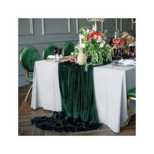 Nouveau beau vert foncé brodé Table velours hôtels fait à la main 100% coton biologique tissu chemins de Table à la mode en vente - Product Image 1