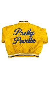Sigma Rho Phi Greek Satin Bomber Jacket SGRHO Pretty Poodle Sorority Sisterhood Women Cropped Bomber Jackets Greek Line Jacket - Product Image 2