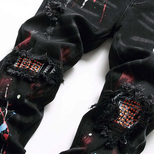 Jeans en denim bleu délavé décontractés pour hommes, 100% coton, haute qualité, service OEM en gros - Product Image 6