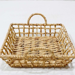 Sustainable Classic Water Hyacinth Open-Weave Multifunction Serving <b>Tray</b> with Handles for <b>Kitchen</b> & Bathroom Use - Product Image 3