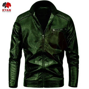 เสื้อแจ็คเก็ตหนังแท้คุณภาพสูงสำหรับผู้ชาย สีพื้น ดีไซน์ทันสมัย รับผลิตแบบ OEM ODM ขายส่ง - Product Image 6