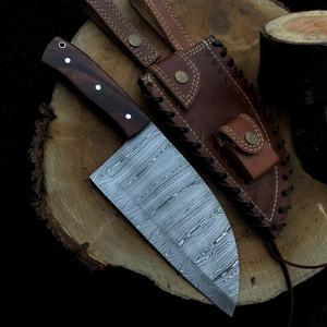 Cuchillo de Chef JEXMOO Hecho a Mano de Acero de Damasco de Grado Industrial, Cuchillo Multifuncional con Patrón Trenzado, Funda de Cuero, Uso en Cocina, OEM - Product Image 5