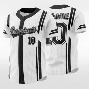 เสื้อเบสบอลผู้ชาย SINEWY SPORTS แบบสั่งทำพิเศษ แขนสั้น ระบายเหงื่อได้ดี ผ้าฝ้ายออร์แกนิค 100% สไตล์วาร์ซิตี้ ติดกระดุมแบบ Snap ลายทาง - Product Image 2