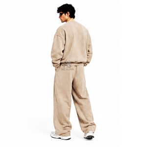 Chándal Estampado Sostenible para Hombre, Color Blanco Hueso, Cierre Completo, Cuello Alto, Corte Holgado, Ropa Casual con Bolsillos Laterales, Superventas - Product Image 4