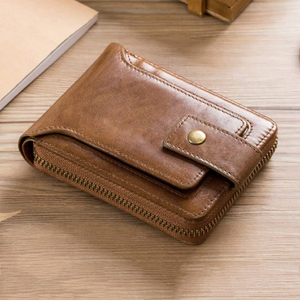 Tarjetero Bifold Multifuncional de Cuero Genuino con Protección RFID Antirrobo, Diseño Personalizado, Venta al Por Mayor, con Empaque de Marca Personalizada - Product Image 3