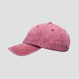 <b>Vintage</b> Distressed Pink Baseball <b>Cap</b> 6-Panel Adjustable Unisex Cotton Casual Wear Ripped Style Spring Summer Hat - Product Image 5