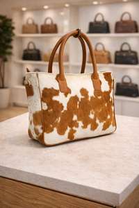 Sac fourre-tout en cuir véritable pour femme, sac à main de luxe en cuir de vachette, sac à bandoulière tendance pour l'été LHTB-0110 - Product Image 6