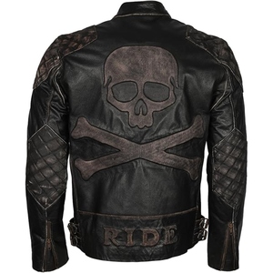 Chaqueta de Motociclista de Cuero Vacuno Genuino para Hombre, Chaqueta de Motociclista Vintage con Aspecto Desgastado, Chaqueta de Cuero Personalizada para Motociclista Doble - Product Image 1
