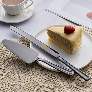 Juego de Cuchillos y Espátula para Pastel para el Hogar y la Cocina, Diseño Atractivo, Acero Inoxidable Pulido a Espejo, para Hoteles y Bodas - Product Image 4