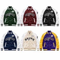 Veste universitaire TRENDIN pour homme Los Angeles Lakers, violet et or, logo brodé en satin, coupe classique, style décontracté automne