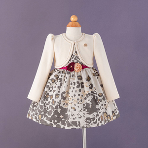 Robe de fête de luxe personnalisée pour filles avec veste <span class=keywords><strong>boléro</strong></span> crème, robe de princesse à taille fleurie pour mariages et occasions spéciales - Product Image 5