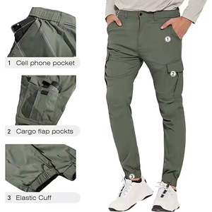 Pantalon cargo utilitaire pour homme, en coton, décontracté, multi-poches, coupe décontractée, pour la randonnée en plein air, les voyages, le travail, le quotidien - Product Image 5