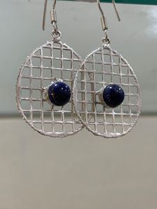 Ethnic Lapis Lazuli Round Shape Gemstone Stone Fine Jewelry Wholesale <b>Top</b> Quality Best price Bohemian <b>Earrings</b> Wholesale Women's - Product Image 1