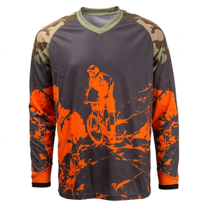 Custom Print Mesh Long Sleeve T Shirt Street wear Biker Motorsport Racing Cycling Motocross Mesh Jersey Men racing jersey - Product Image 1
