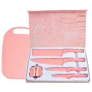 Juego de cuchillos de cocina listos para usar - cuchillo de chef de acero inoxidable, cuchillo para frutas, cuchillo de cocina, juego de tabla de cortar, 6 piezas, venta al por mayor - Product Image 1