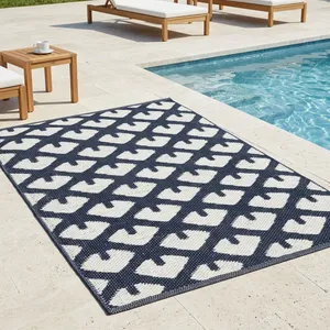 Handmade PVC Plastic Indoor/Outdoor Rug Striped Pattern Washable Kitchen and Living Room Carpet for Car Bath Exercise Bar Use - Product Image 2