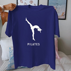 Pilates teaser pose silueta Camiseta de algodón puro Mujer ajuste cómodo - Product Image 2