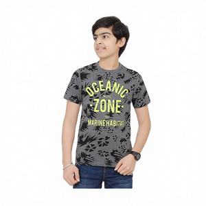 Ropa Infantil Personalizada 100% Algodón, Camiseta de Manga Corta con Estampado Personalizado, Etiqueta de Marca, Camiseta para Niños y Niñas, Venta al Por Mayor OEM - Product Image 1