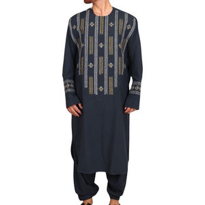 Ensemble Salwar Kameez Traditionnel Tribal Brodé à la Main en Coton pour Hommes du Pakistan, Robes Longues et Gilet Respirants - Product Image 3