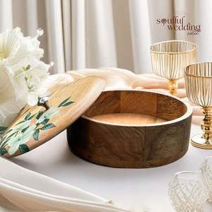 Wooden Enamel Eco-Friendly Dishwasher Safe Moisture-Proof Handcrafted Roti <b>Box</b> <b>for</b> <b>Presents</b> - Product Image 3