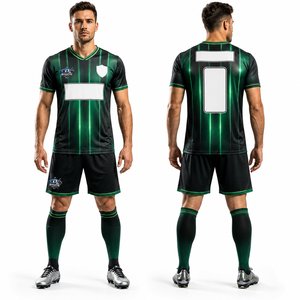 Maillots et shorts de football en gros, en tissu mesh respirant, avec impression numérique, taille personnalisée, pour clubs et équipes - Product Image 1