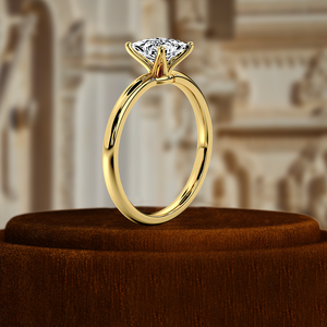 Bague de fiançailles et de mariage minimaliste en or blanc 14 carats avec diamant de 1,5 carat taille princesse certifié IGI, cultivé en laboratoire, pour les occasions de fête - Product Image 6