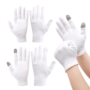 Gants blancs d'étiquette en pur coton, fins, style antique, pour le travail, la bijouterie et la conduite - Product Image 4