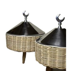 Hecho de acero inoxidable con ollas de ratán Diseño De Luna Perilla Cazuela Plato Festivo Ramadán Buffet Calentador de comida Cazuela Plato - Product Image 1