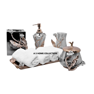 Ensemble de salle de bain moderne et écologique avec finition marbre personnalisée, porte-brosse de toilette et seau de rangement, accessoires, lot de 2 - Product Image 5