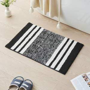 Tapis de bain rayé en coton 100% tufté, doux, absorbant, antidérapant, qualité hôtelière sur mesure OEM - Product Image 6