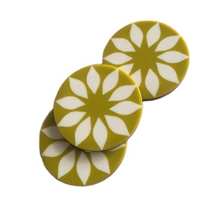 ชุดถาดรองแก้วถ้วยชาทำด้วยมือขนาด10ซม. แผ่นรองแก้วลายกลีบดอกเป็นมิตรกับสิ่งแวดล้อมสำหรับกล่องสไตล์ยุโรป4โต๊ะ - Product Image 1